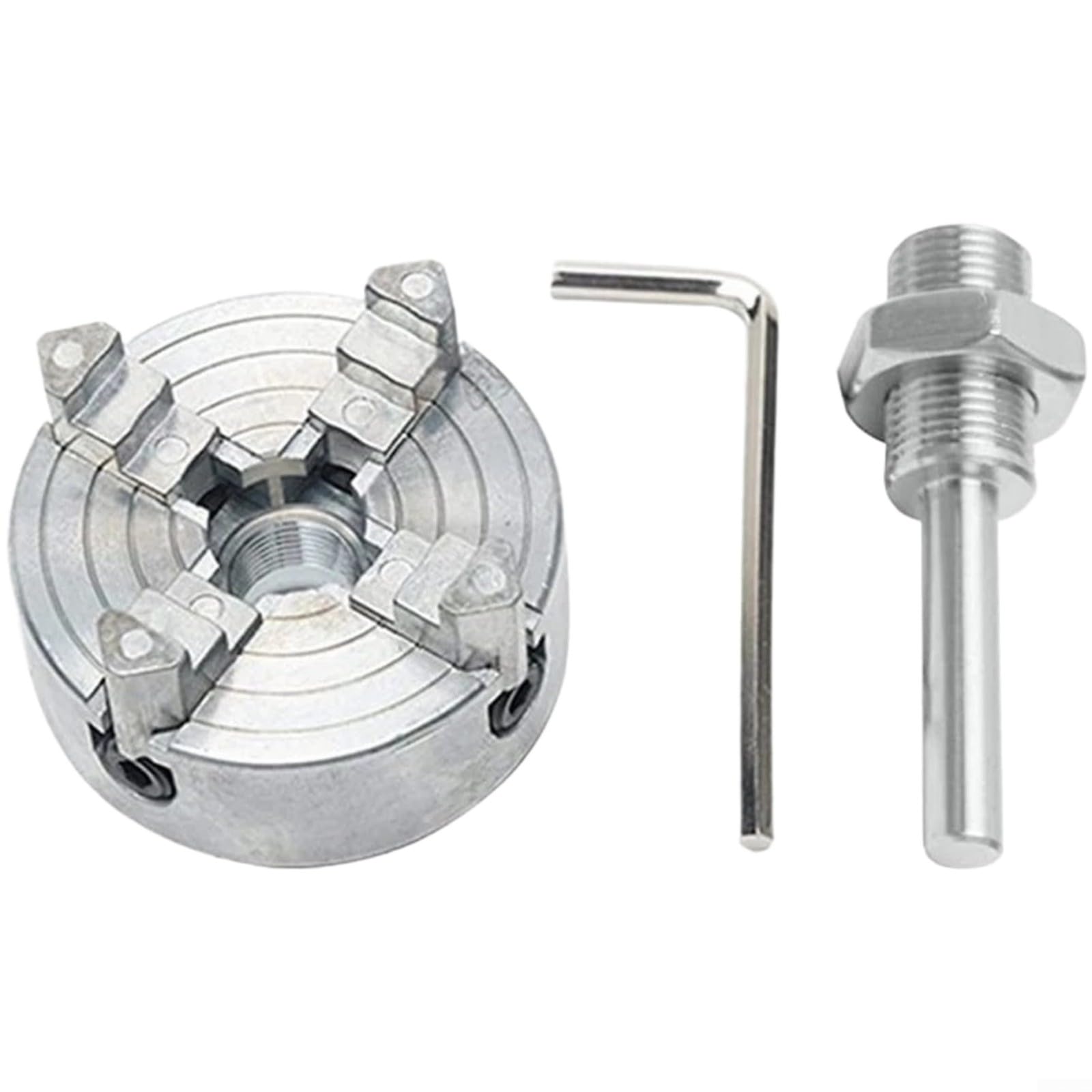 Mandrin pour mini tour avec filetage M12x1, mandrin à 3 mâchoires et 4 mâchoires en alliage de zinc, kit de support d'outils précis pour perceuses et travaux de tournage (C)