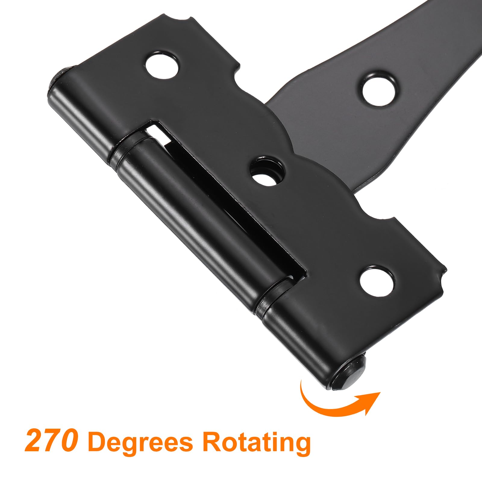 QUARKZMAN 10 Pcs Cerniere A T Per Porte, 4.8" Cerniere In Ferro Battuto Per Cancelli, Fienili, Recinzioni, Porte Da Giardino, Nero