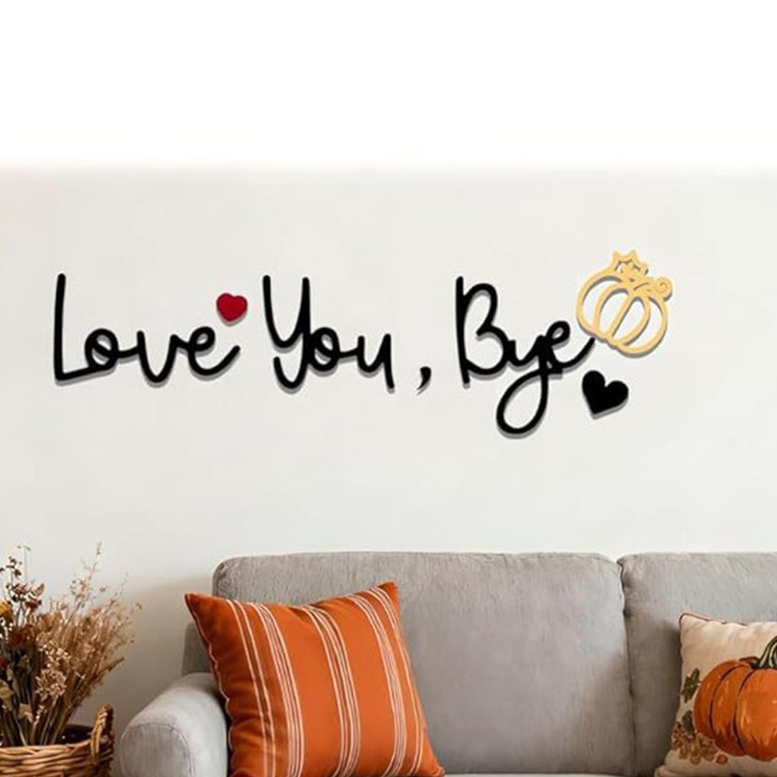 Retro Love You Bye Sign Wall Decors Love You Bye Acrylic Sign Wall Art to Express Warm for Your Family Housewarming Gift Acrylic