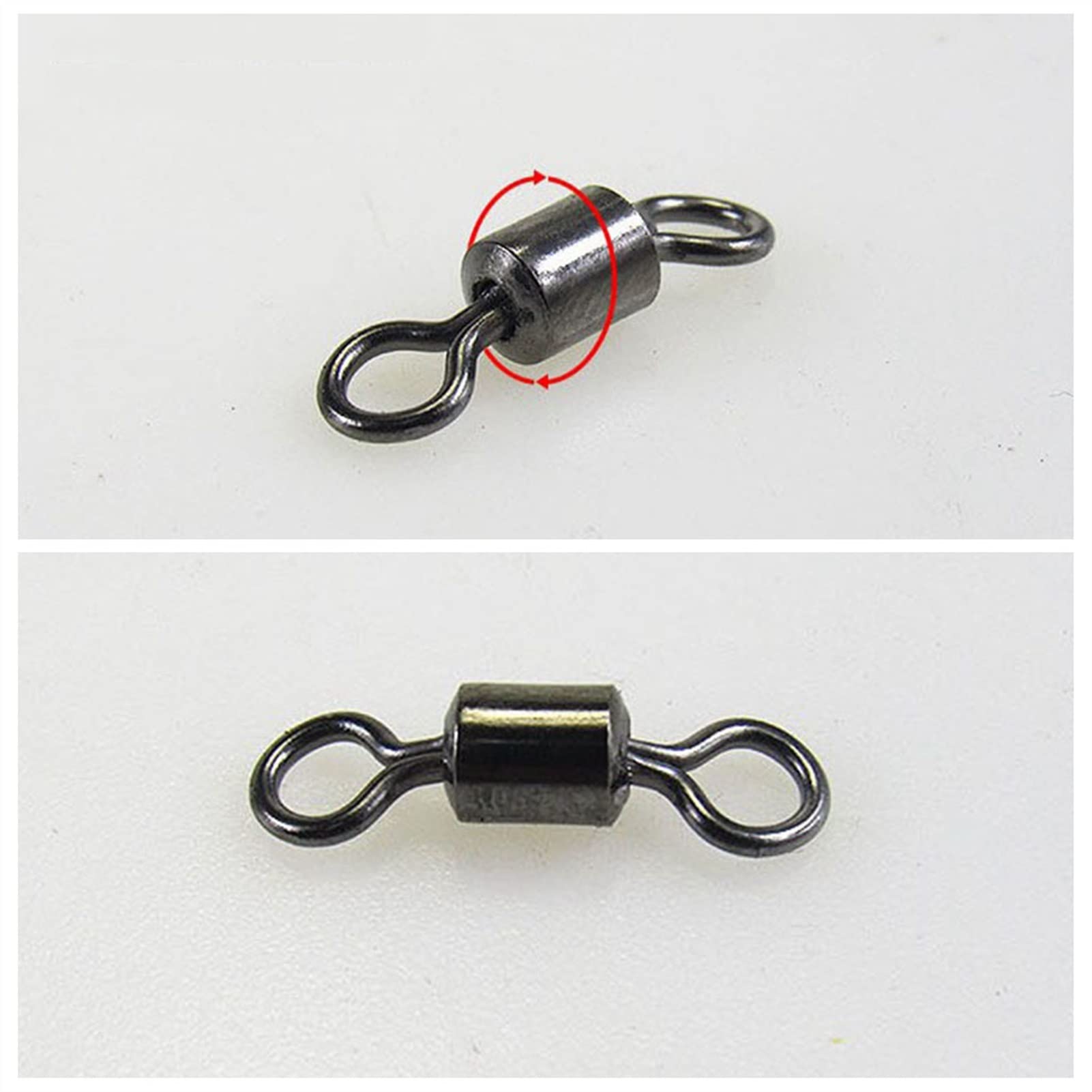100 Stück Hochgeschwindigkeits-Rotationsstecker mit acht Ringen Angelfasswirbel aus Edelstahl Angelwettbewerb Ausrüstung Wirbelgerät für Hakenfischen 2-130kg (Size : 1#)