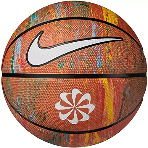 Image of Nike Everyday Playground 8P Next Nature Deflated Rubber Basketball Size 7, Durable Grip Outdoor, Multi /Amber /Black /White