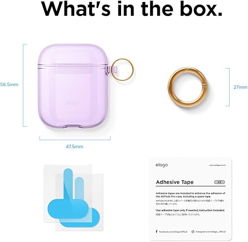 Miniatura 8 de Elago - Funda con llavero para audífonos AirPods 1 y 2 de Apple