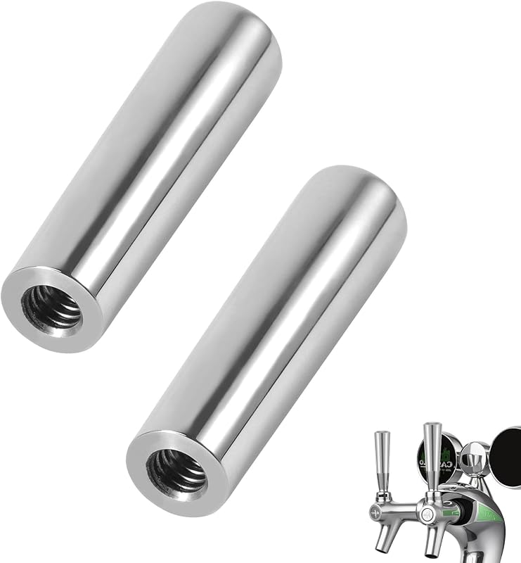 MRbrew Beer Tap Handle 304 Stainless Steel Beer Faucet Handle 2 PCS | Standard 3/8”Threading Kegerator Tap for Kegerator Tower Stout Nitro Coffee
