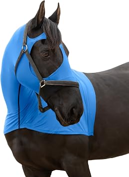 RESISTANCE Premium Horse Hood Full Zipper with Face & Forelock Saver - Horse Sleazy Slickers and Horse Care Sheet