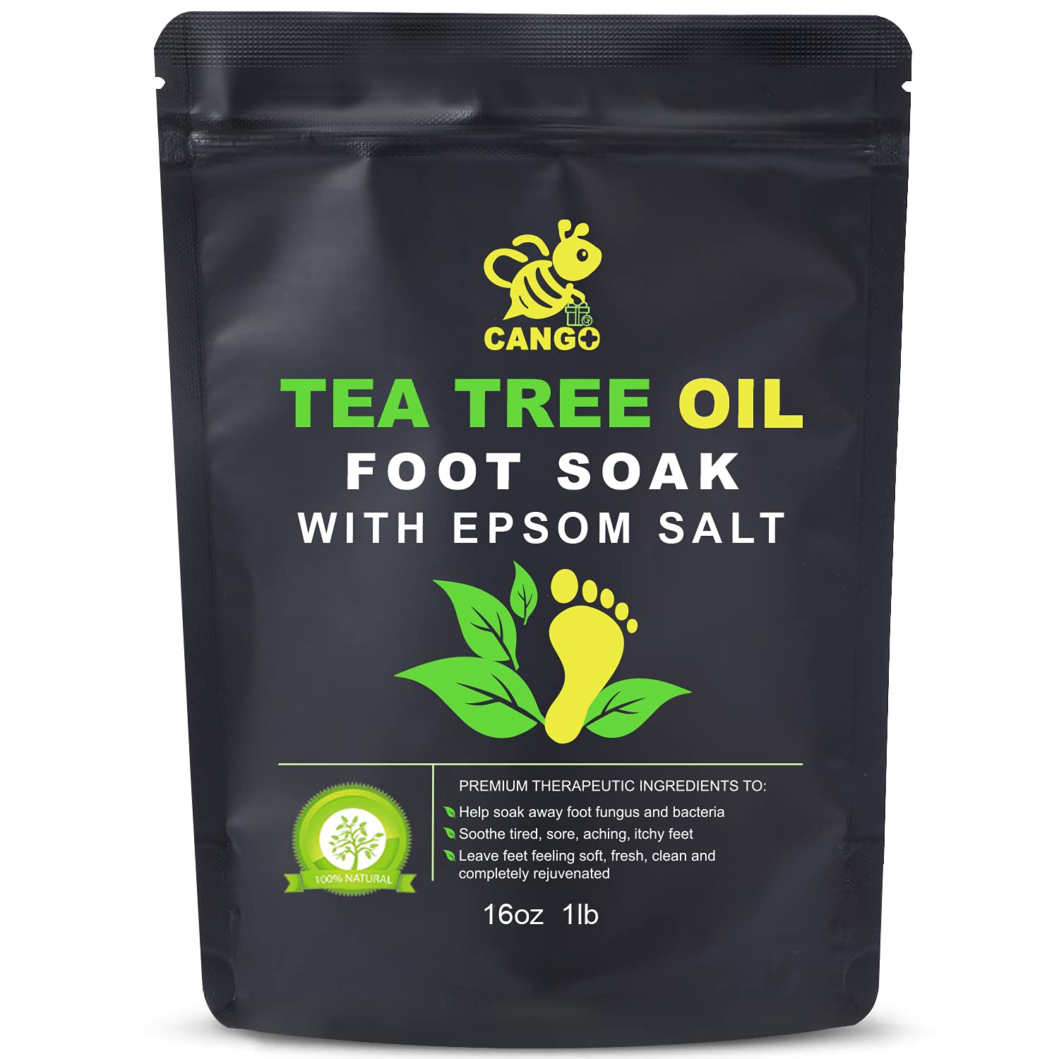 Buy CANGO Tea Tree Oil Foot Soak with Epsom Salt, 16 Ounces, 453g Foot