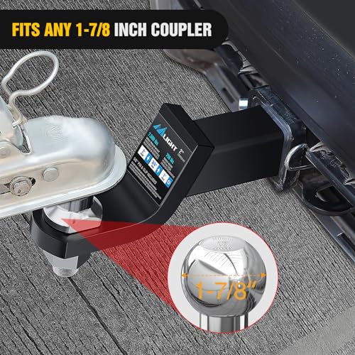 Image of Nilight 1-7 /8-Inch Diameter Chrome Trailer Hitch Ball, 2,000 lbs, 3 /4 x 1-5 /8-Inch Shank Universal Fit Gray