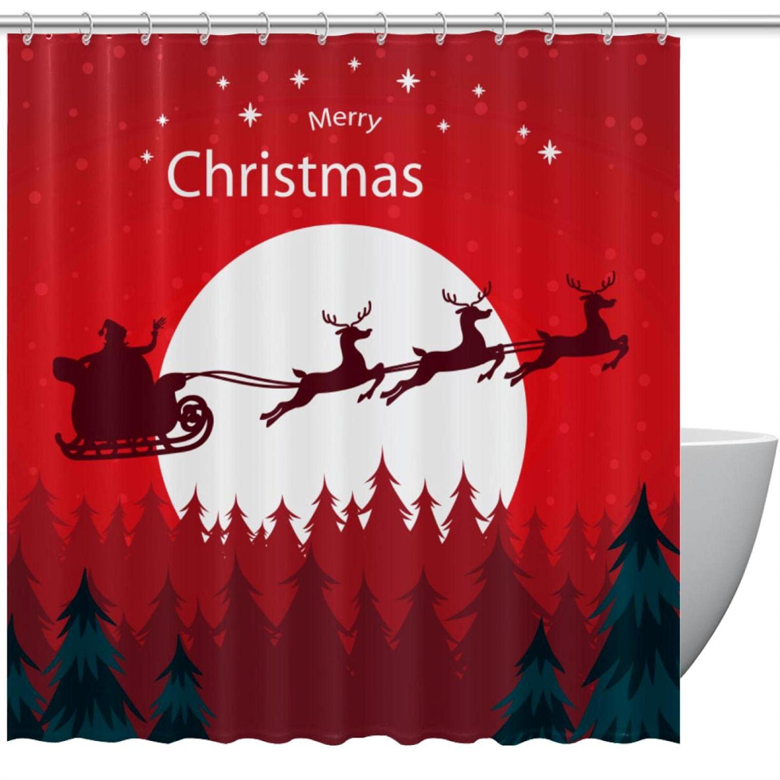 Rideaux de douche de fond de Noël pour sublimer votre salle de bain festive