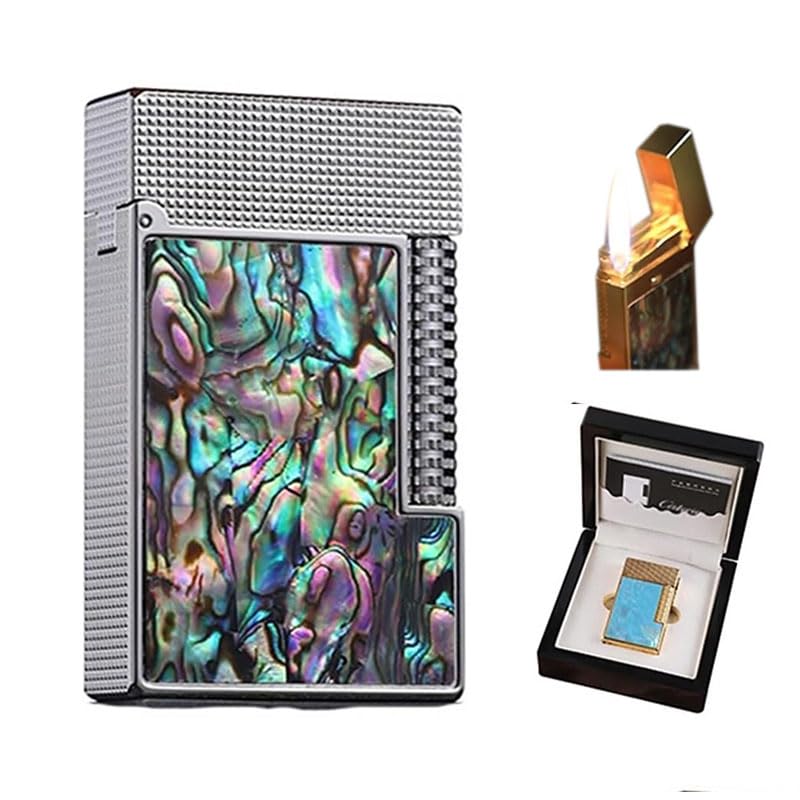 Encendedor de butano clásico de doble llama, carcasa cobre miniatura 1