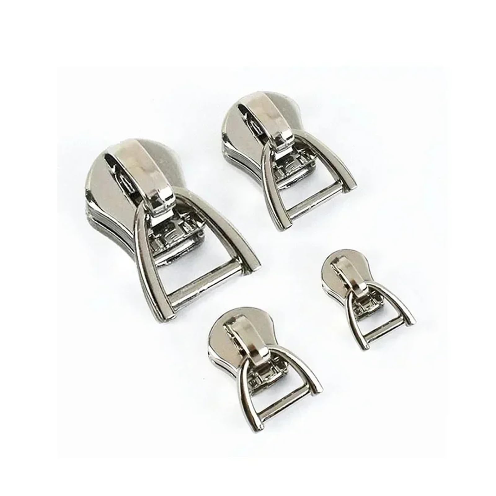 Tirador de cremallera for Metal, anillo en D, deslizadores, bolsas, chaqueta, cierre cremalleras repuesto, accesorios costura DIY, 5-20 piezas, 3#5#8#10#(Silver,20Pcs,ForMetal-No8)