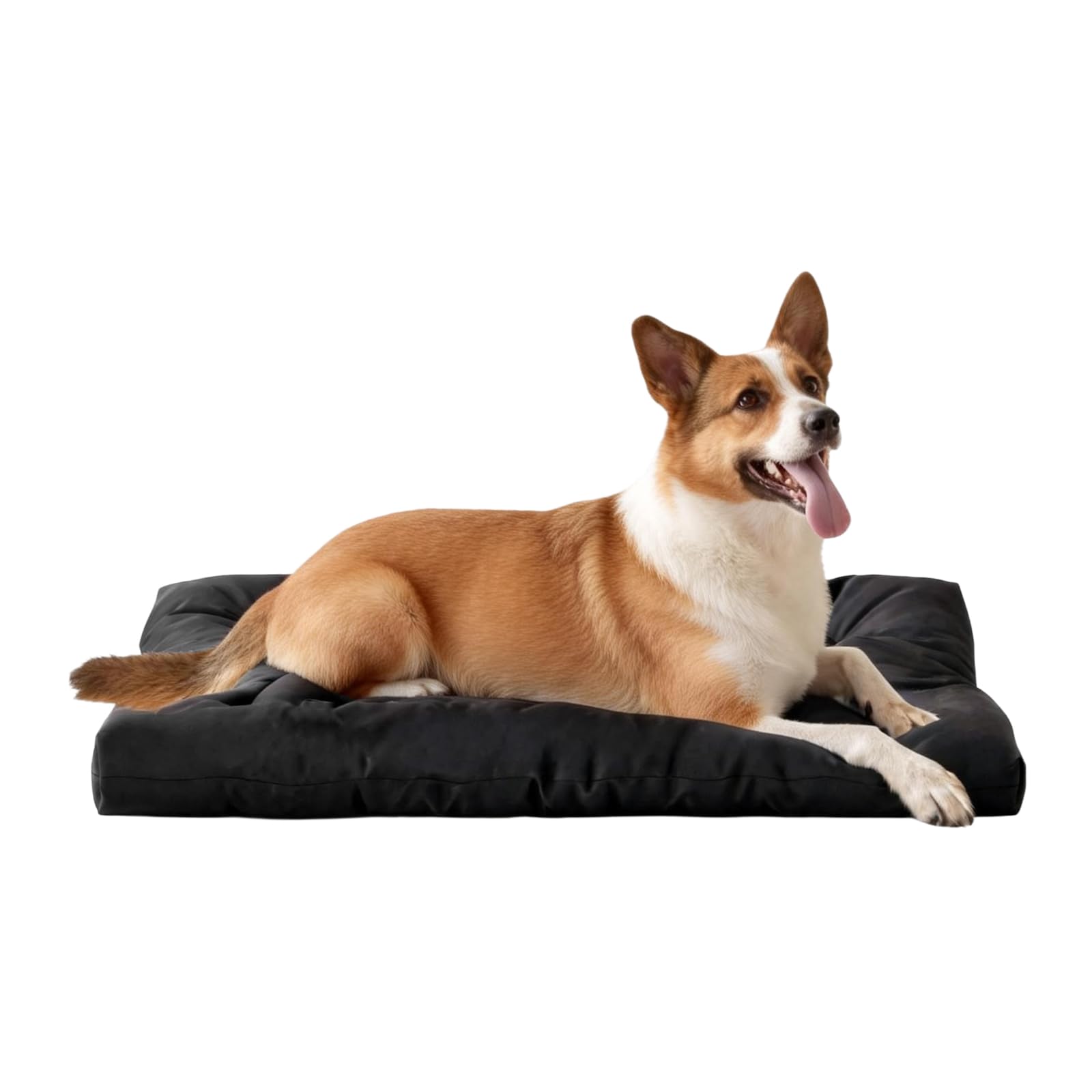 BYUAK Chew-Resistant Dog Crate Mat, Water-Repellent Washable Bed, Black(M)
