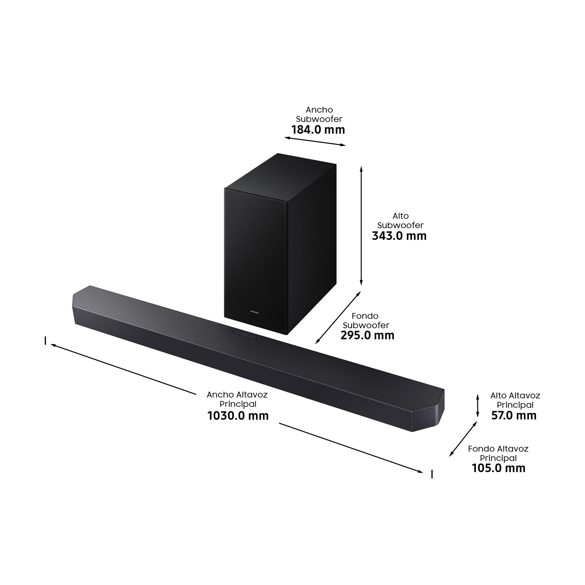 Samsung Barra de Sonido HW-Q600F/ZF - Dolby Atmos/DTS:X, Q-Symphony Gen II, 3.1.2 Canales, Sonido Inteligente y Modo Juego Pro