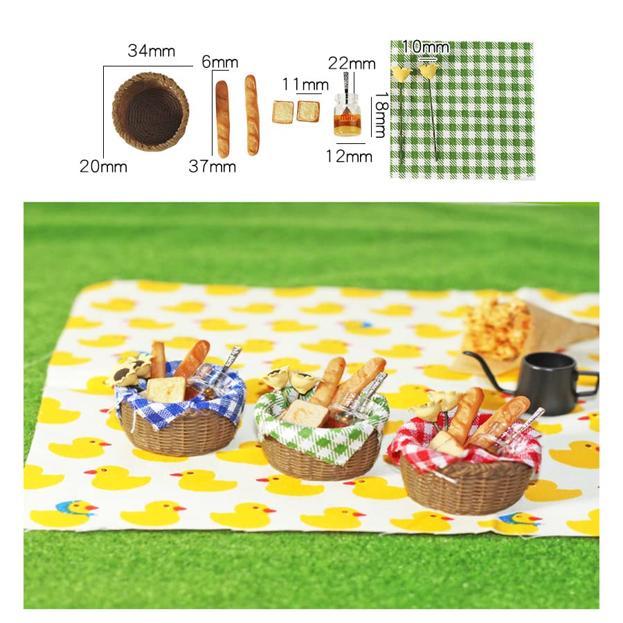 Amazon.co.jp: ミニチュアパンバスケット3点セット ミニピクニック