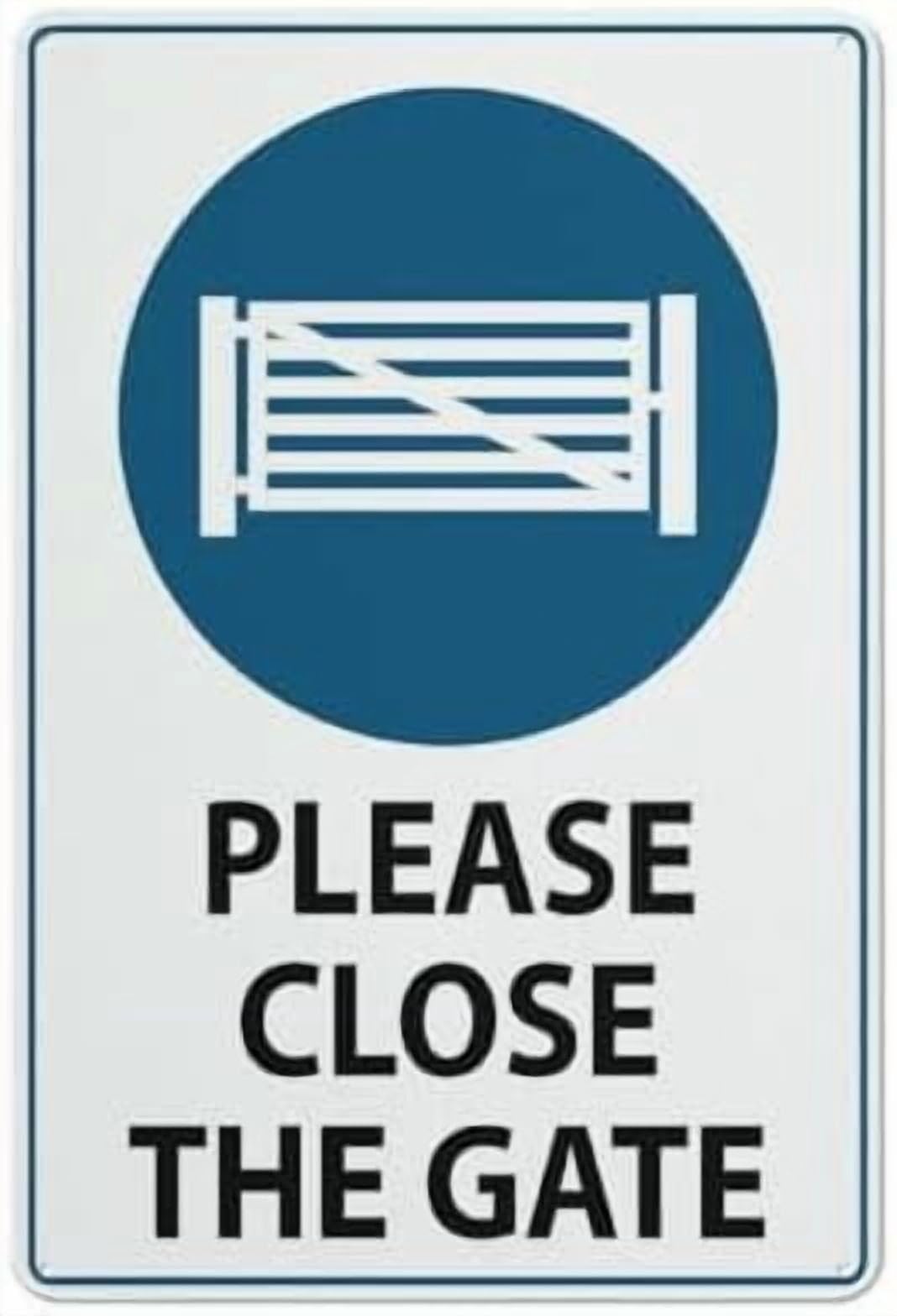 (2-Pack) Metal Tin Sign Please Close The Gate Sign 12X8 Inches, Weather Resistant, Weatherproof, Indoor Or Outdoor