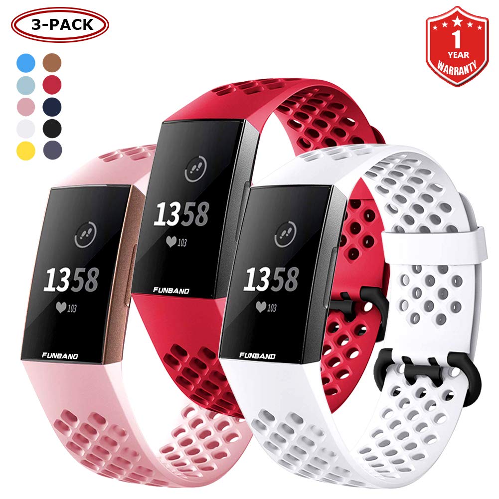 FunBand Fitbit Charge 3/Charge 4 Correa, Edición Especial Soft Silicona Deportes Recambio de Pulseras Ajustable Reemplazo Accesorios para Reloj Fitbit Charge 3/Charge 4 — view 8