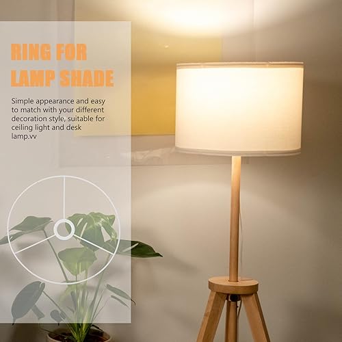 Miniatura 7 de Uonlytech Lámpara de anillo de metal para bricolaje, pantalla de alambre, marco de soporte, anillo de luz de hierro, cubierta redonda, soporte de