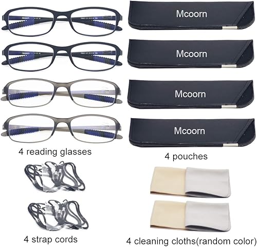 Miniatura 7 de Lentes de lectura con bloqueo de luz azul para computadora (flexibles y ligeros) con protección UV, antifatiga ocular para mujeres y hombres