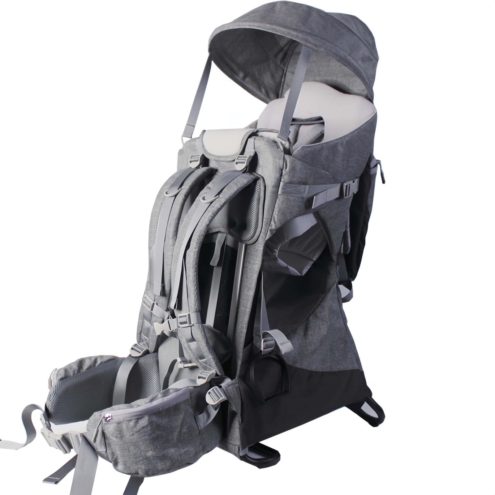 Outdoor-Babytrage-Rucksack – Wander-Kindertrage mit faltbarem Design, 5-Punkt-Gurt, Stauraum und Lendenwirbelstütze – Perfekt zum Wandern, Camping und Reisen