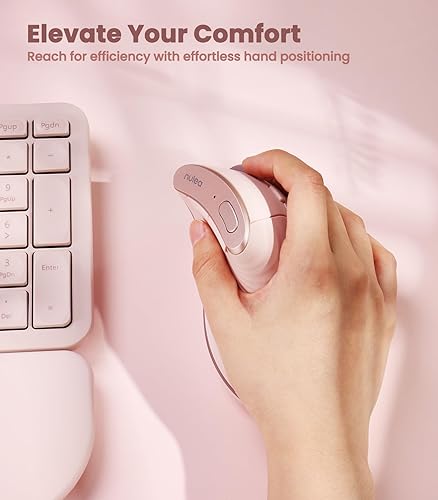 Miniatura 7 de Nulea M510 - Mouse vertical inalámbrico, ergonómico para un seguimiento cómodo, 3 DPI ajustables (800-1200-1600), mouse vertical inalámbrico de 2.4G