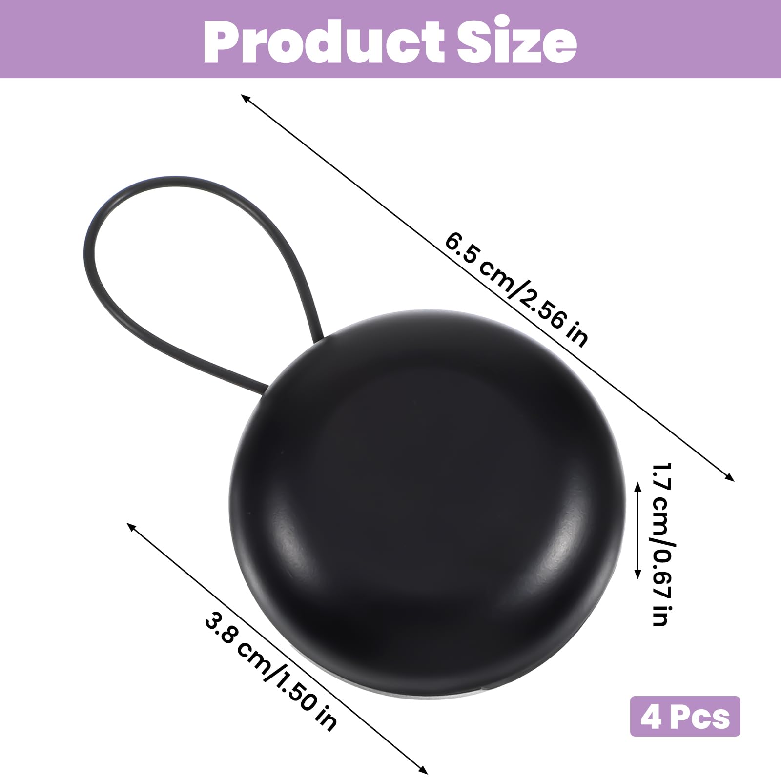 4 fundas para tapones para los oídos, soporte redondo portátil con cordón, mini fundas de almacenamiento para viajes de negocios, almacenamiento de auriculares, baratijas, etc. (negro)