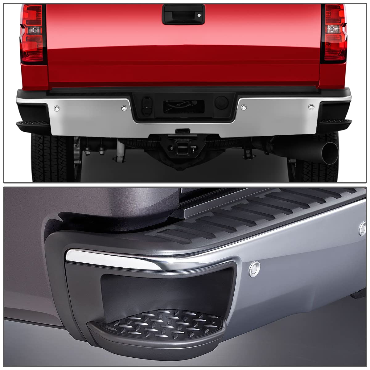 Chrome Rear Step Bumper For 1999-2007 Chevy Silverado/GMC Sierra 1500/2500