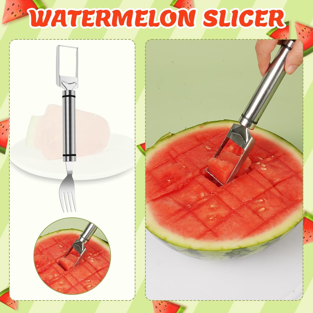 Coupe Fruits 2 en 1 Acier Inoxydable Cuillère à Melon Outil Double Tête OSDUE
