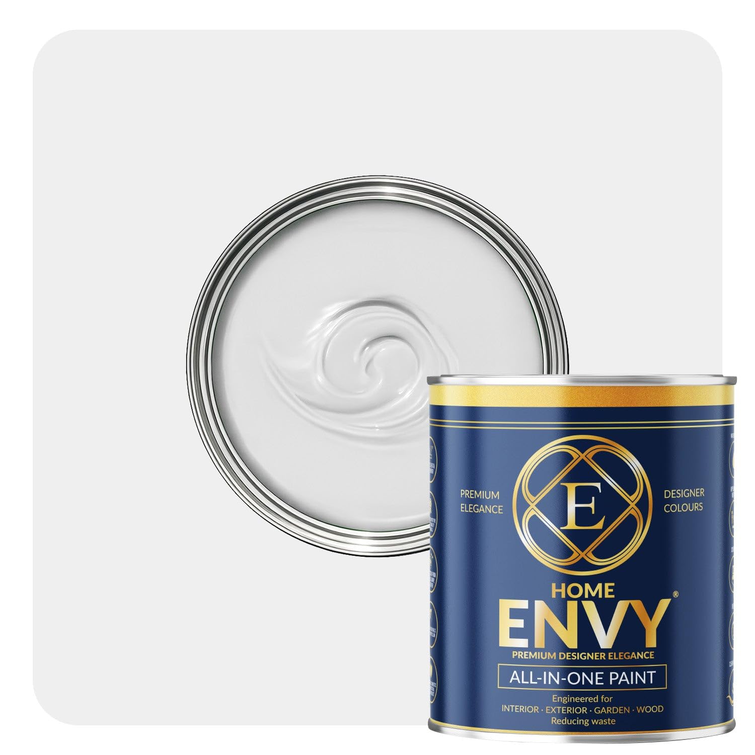 ENVY All-in-One Paint - High Coverage Paint for Interior & Exterior Walls, Wood & Furniture | Multi Surface Paint & Primer | Designer Colours For All Walls - Light Grey Mist - 1L - Matt