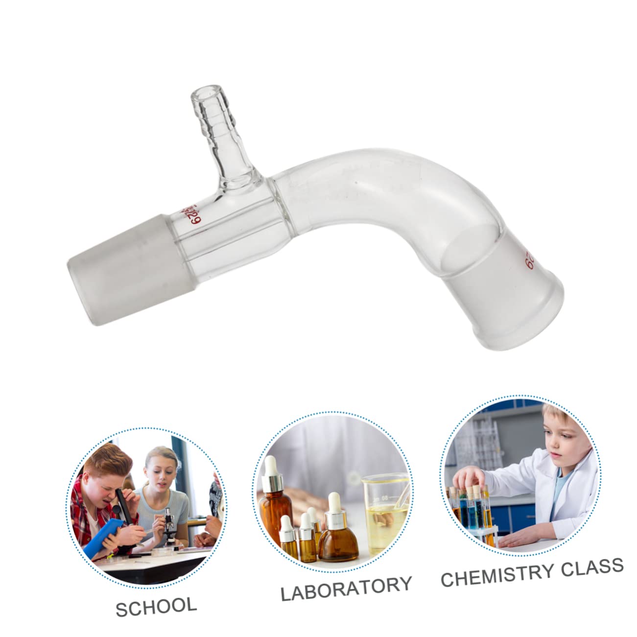 Cabilock 3 Pezzi forniture per lezioni di chimica attrezzatura per lezioni di chimica di distillazione in strumento didattico di laboratorio trasparente