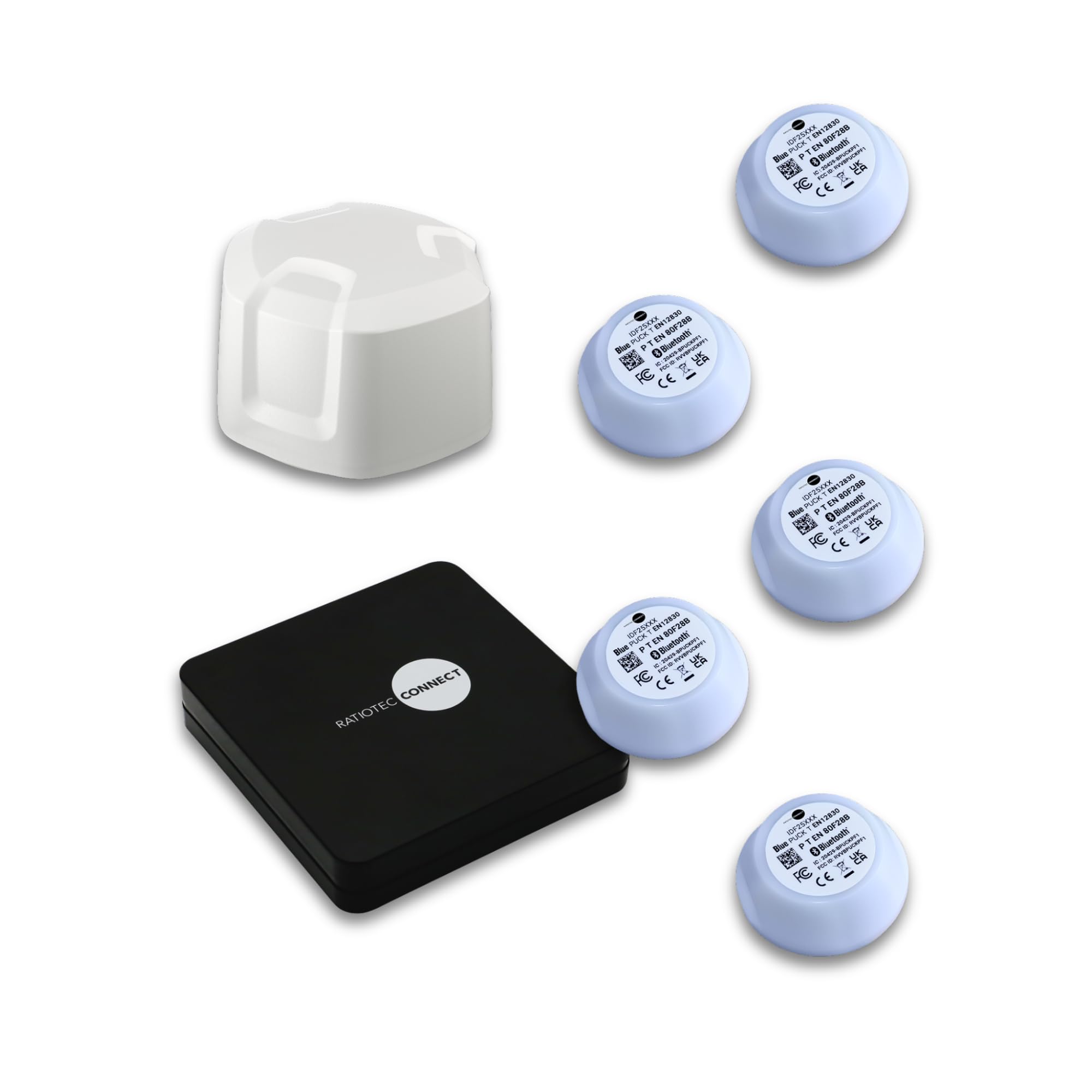 Ratiotec CONNECT zestaw czujników temperatury, kompletny system monitorowania temperatury, 5 czujników temperatury z CONNECT Box 2 i repeaterem, zgodny z HACCP, do łańcucha chłodzącego i magazynu