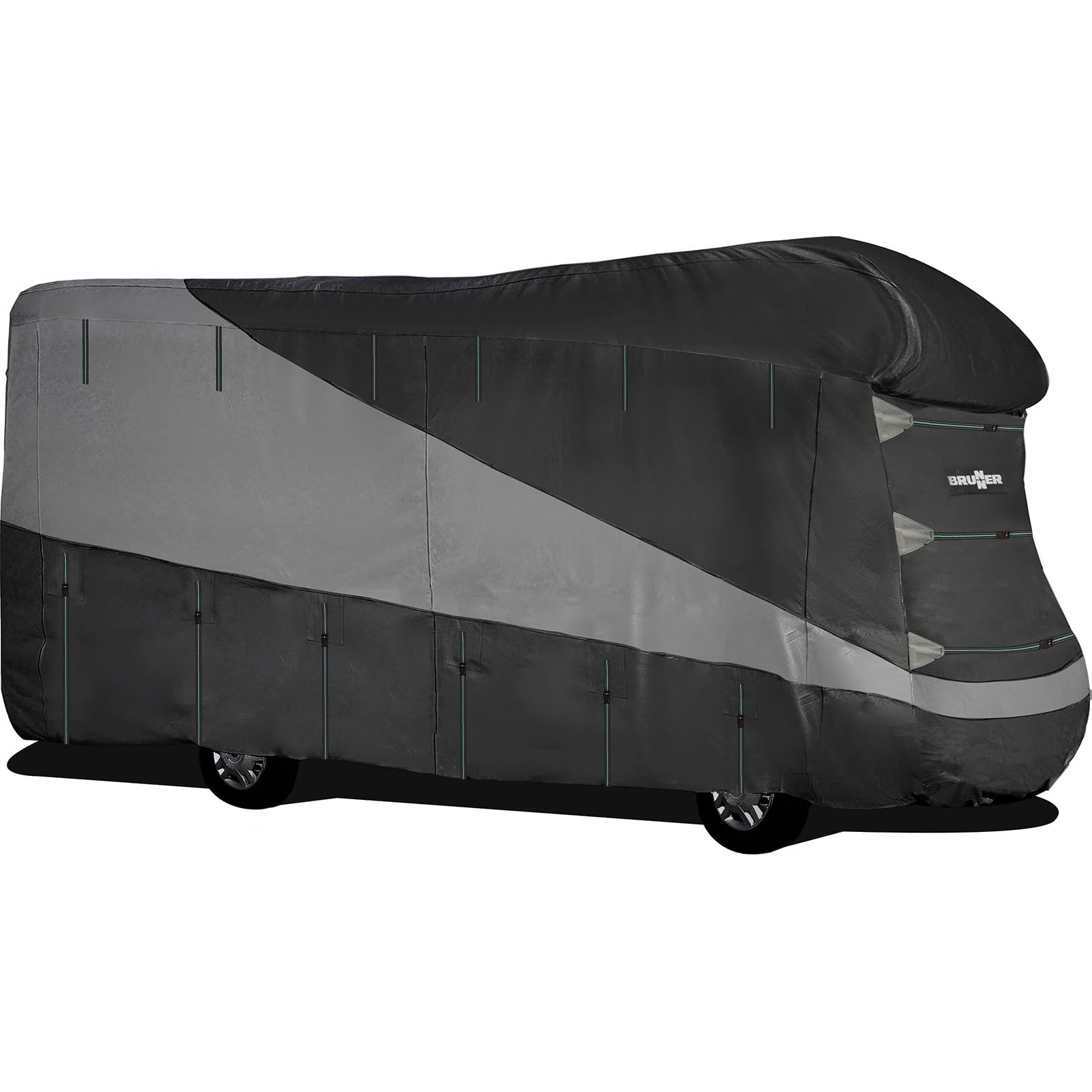 BRUNNER Wohnmobil Abdeckung Schutzhülle Atmungsaktiv - Diverse Größen - Camper Cover Design 12M - Wasserabweisend, Hochwertig, UV-Beständig für Winter+Sommer - Auswahl: 6,5m-7m x 2,4 m x 2,7m