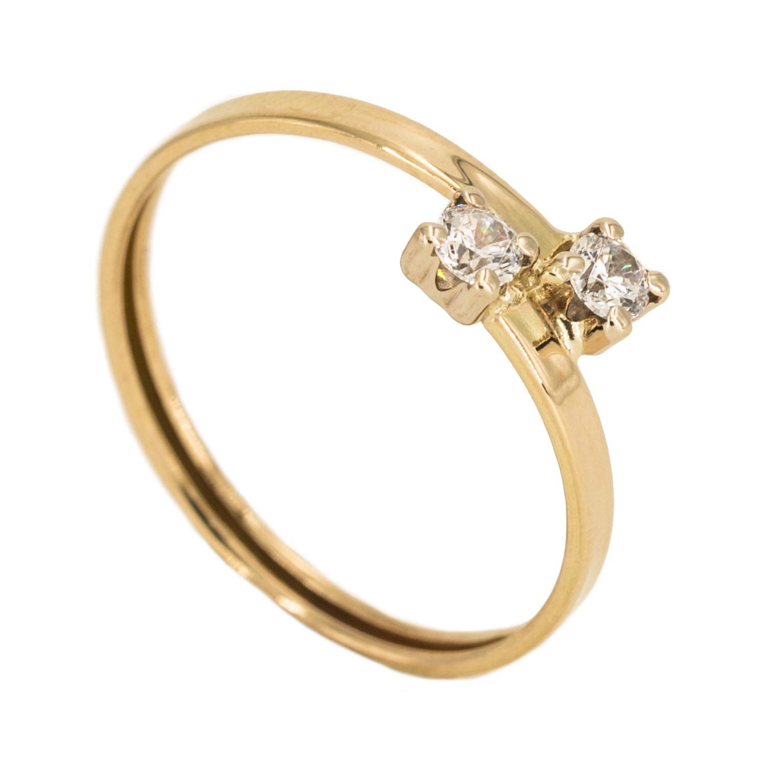 PRIORITY Anillo de Oro 18K con circonitas engastadas Anillo de Oro Anillo Mujer | Anillo con circonitas | Anillo 18 kilates | Anillo para Regalar | Anillo Pareja | Regalo Enamorados |