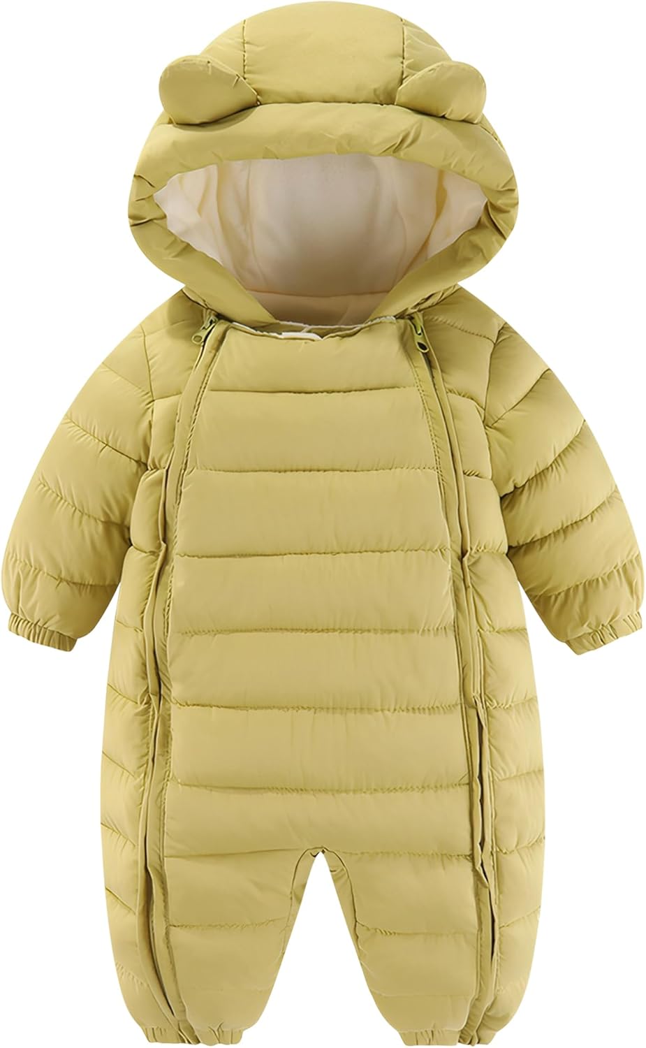 Happy Cherry - Winteroverall voor baby jongens en meisjes, dik sneeuwpak, warme jumpsuit met lange mouwen, kinder winterjas - 0-24 maanden, grijs, 9-18 Maanden