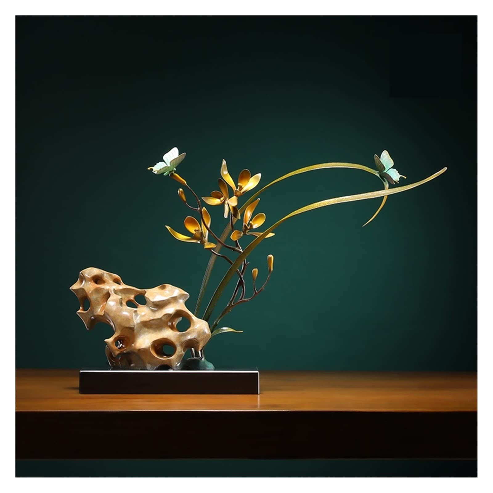 Dekoracje na biurko Kolor miedziana orchidea wejście Ornament rzemiosło salonu Hotel Zen dekoracyjna rzeźba grafika Akcesoria do biurka domowego