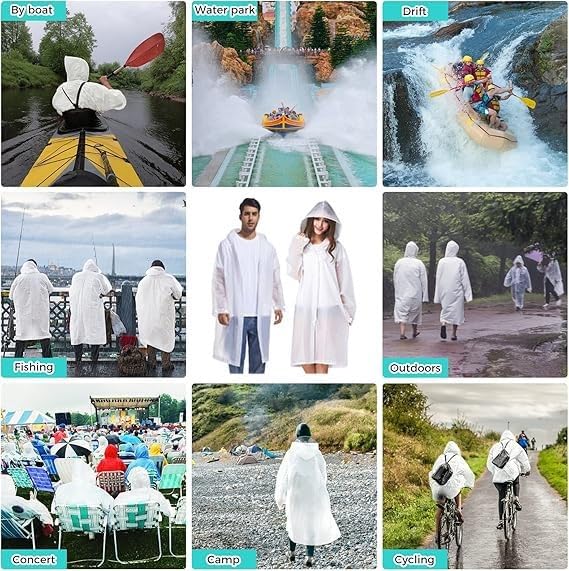 YingErTool 2 Stück Regenponchos Regenjacke Regenmantel für Damen Herren, EVA Regenbekleidung Regencape Wasserdicht für Wandern Radfahren Camping und Reisen