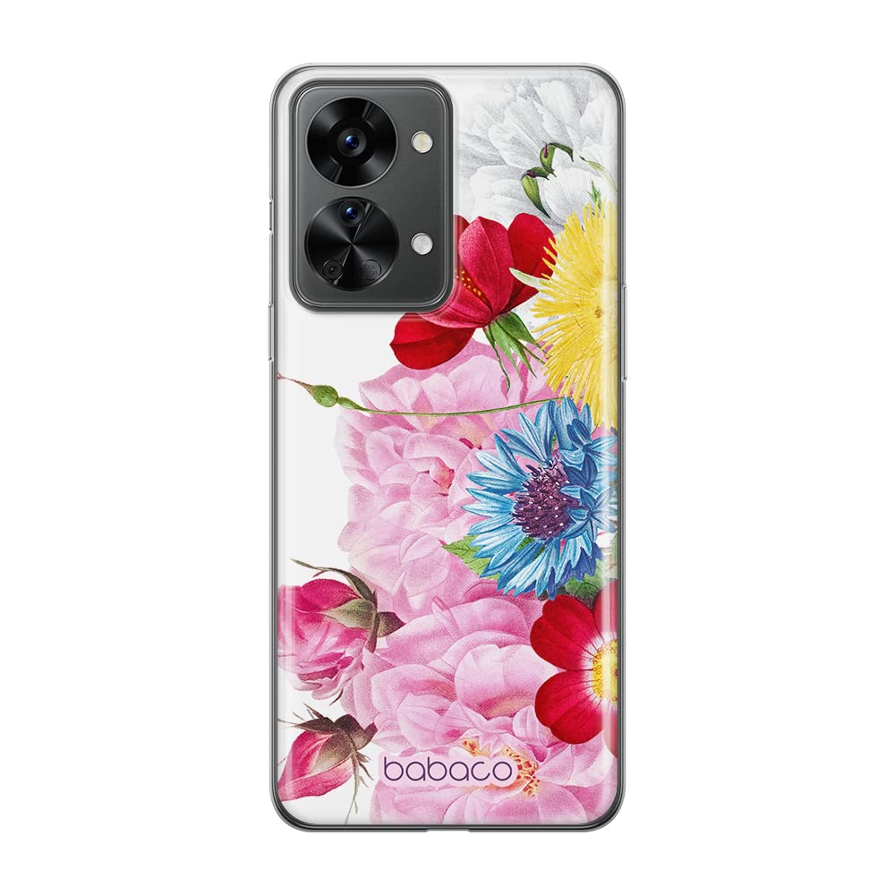 Babaco ERT Group Handyhülle für Oneplus Nord 2T 5G Original und offiziell Lizenziertes Muster Flowers 056 optimal an die Form des Handy angepasst, hülle aus TPU