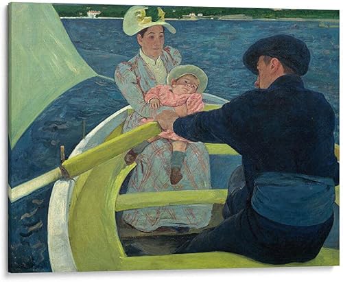Canvas Lab The Boating Party by Mary Cassatt 40 x 30 in Canvas Print Wall Art Classical art, Impressionism Wall Decor for Bedroom, Living Room