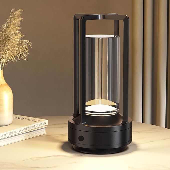 Lámpara de mesa portátil inalámbrica recargable para interiores y exteriores, 3000 mAh, funciona con pilas pequeñas, 3 modos de color, regulables, impermeables, lámpara de escritorio LED para