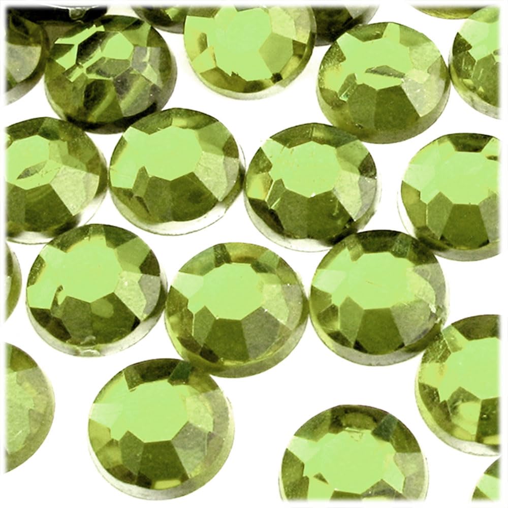 The Crafts Outlet 72pc Rhinestones Round 20mm - Peridot Light Green