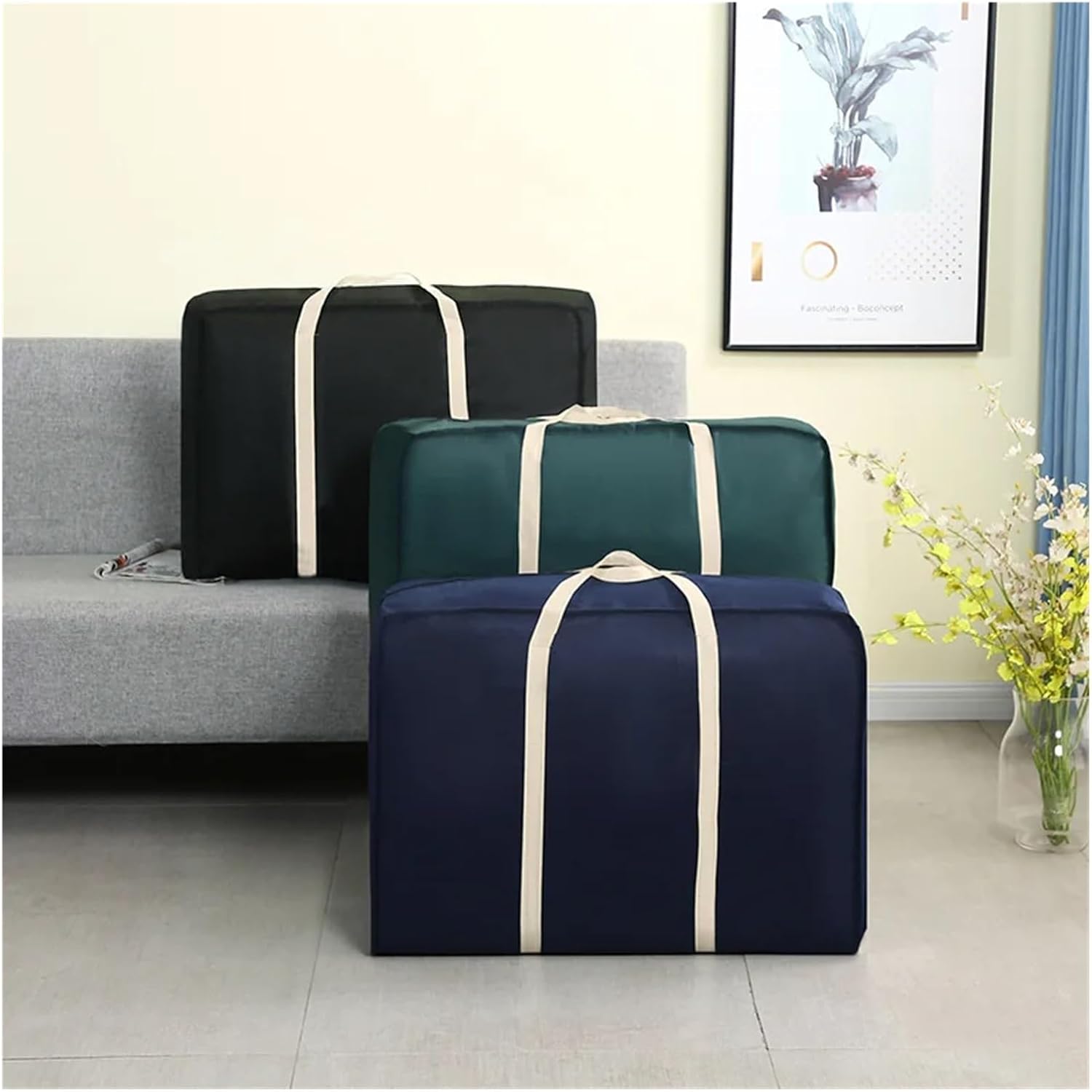 Moving Bag, Cotton Quilt, Clothing Storage, Packing, Non-woven Fabric, Thick Lugg(GRAY)