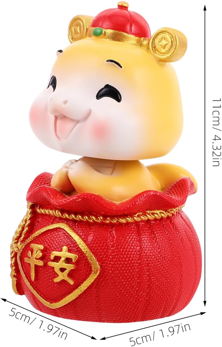 Cute Resin Snake Figurine Lucky Mascot for Car Dashboard Decor image 2