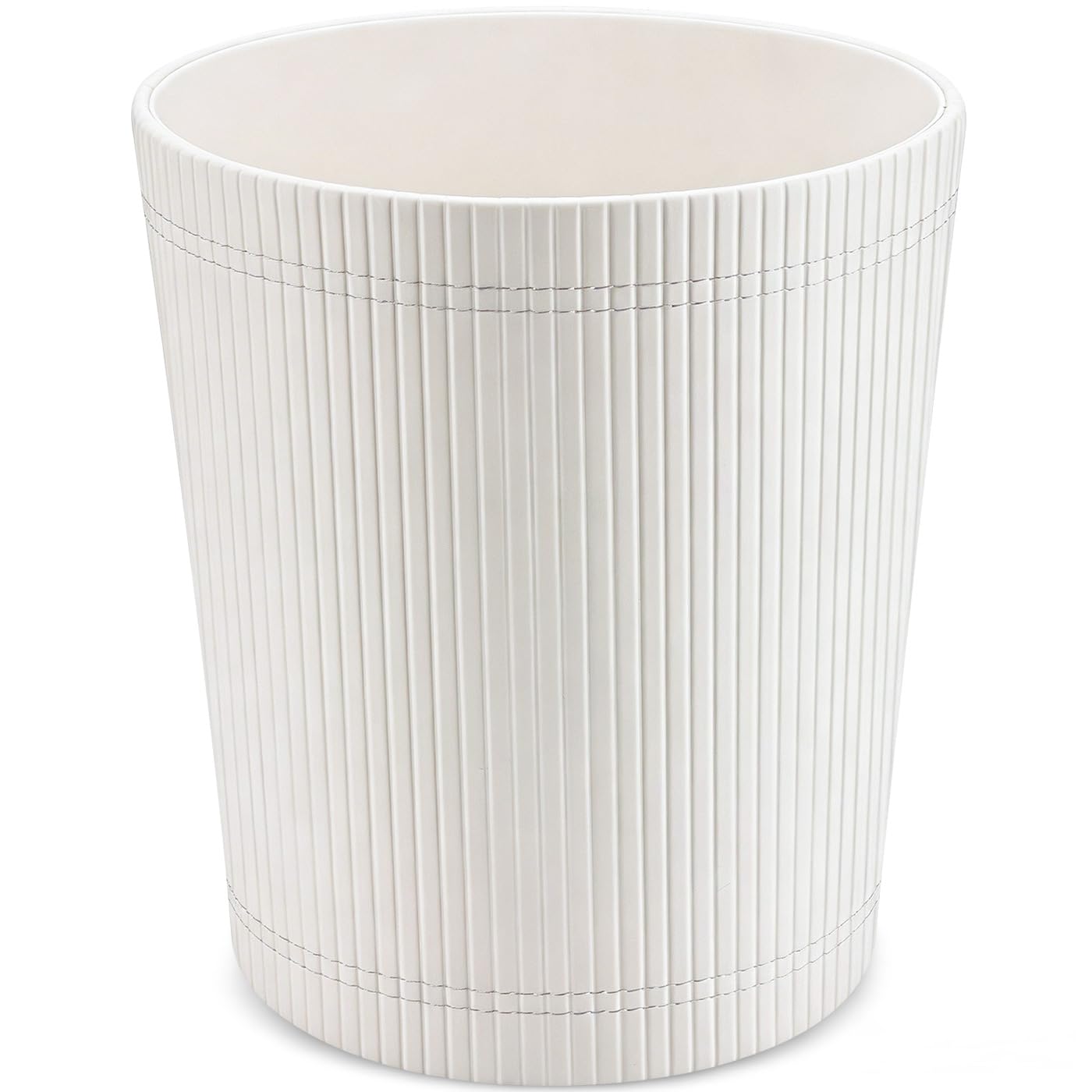 GORESE Office Waste Paper Bin - Trash Can Wastebasket,Garbage Container Bin for Storing and Holding Waste in Bathroom, Kitchen, Home Office, Craft Room(White)