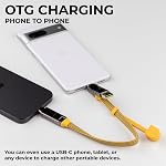Rolling Square inCharge XL 6-in-1 Câble de recharge multi, portable USB et USB-C Câble avec 100W Puissance de charge ultra-rapide, 1 Ft/0,3m, Sommet jaune