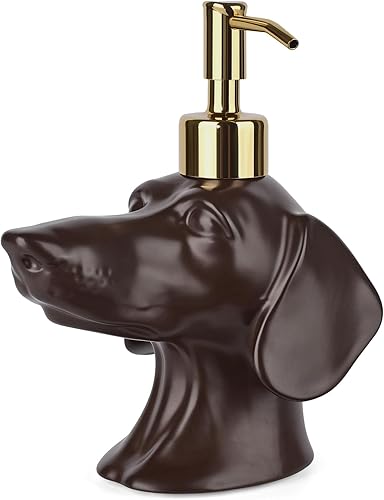 Miniatura 9 de Dispensador de Bomba de Cerámica de Acero Inoxidable en Forma de Perro Salchicha para Jabón/Loción/Desinfectante de Manos Weiner, Regalo para