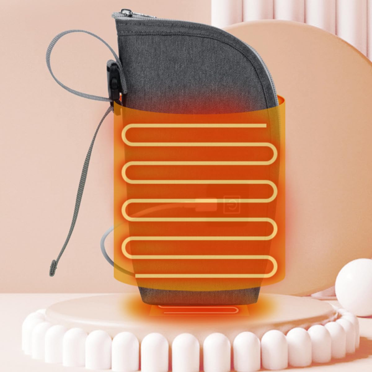Scalda Biberon Auto Portatile, Borsa Termica Oxford Zip | Viaggio e Nursery, Pratica per Latte in Polvere, Aiuta a Prevenire Scivolamenti e Cadute