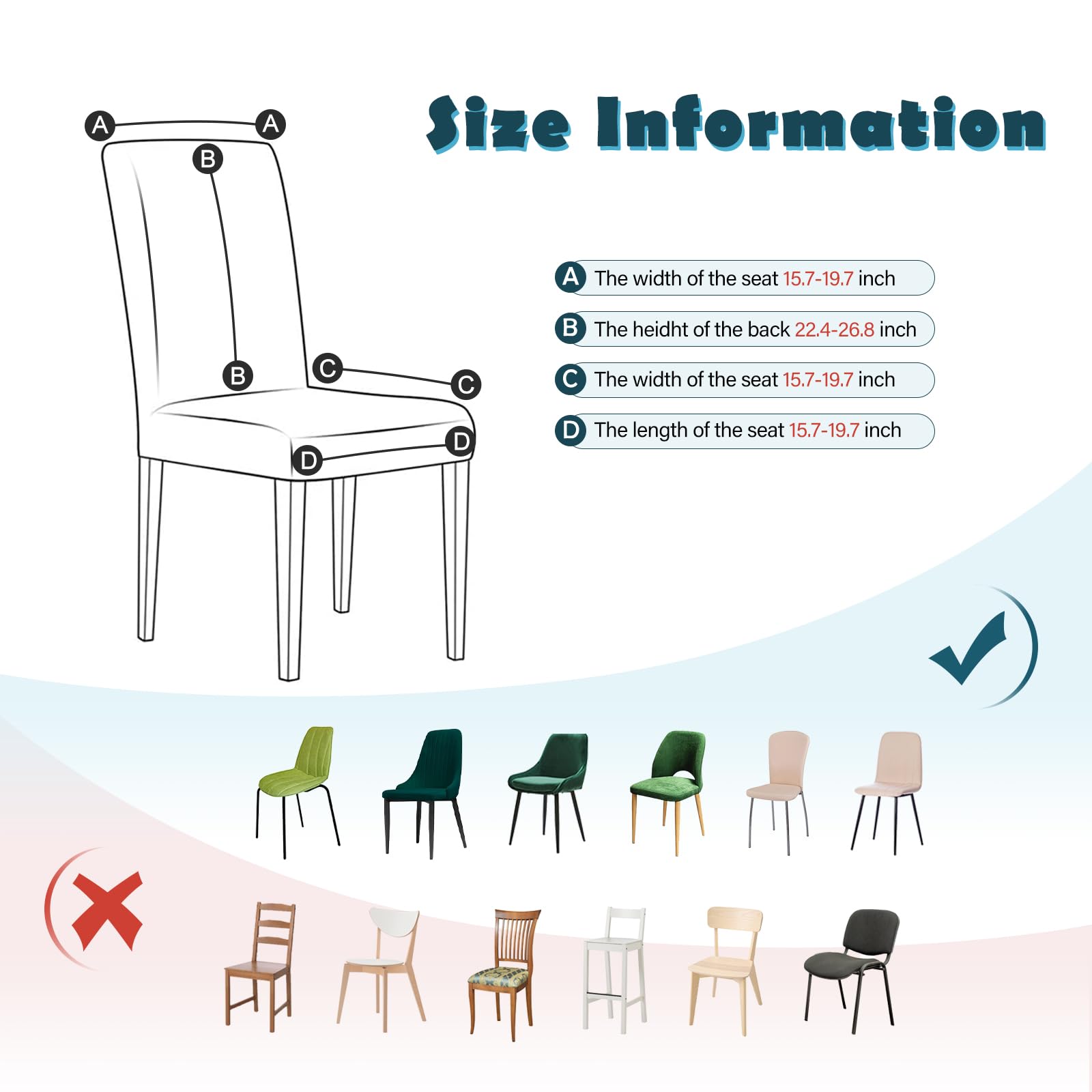 Jaotto Coprisedia con Schienale Elasticizzato 4 Pezzi,Fodere per Sedie da Pranzo Lavabile Universale Estraibile,Moderno Vestisedia per Cucina, Casa Ristorante(Beige)