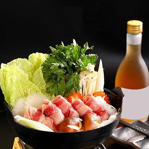 Miniatura 7 de Happyyami Sukiyaki - Utensilios de cocina antiadherentes Sukiyaki Pot Queso Fondue Japonés Hot Pot Old Shabu Pot Cacerola al aire libre Salsa de