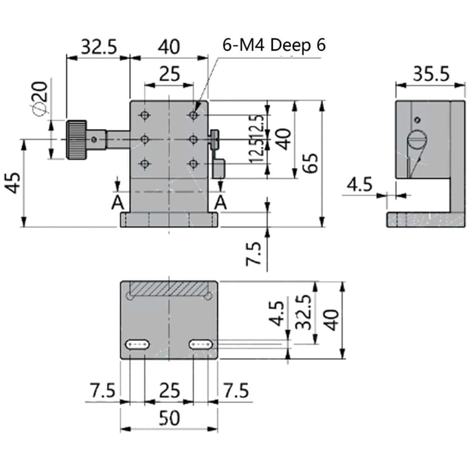 Ręczny stół przesuwny z platformą podnoszącą, regulowana wysokość 40 x 40 mm, precyzyjne pozycjonowanie do zastosowań laboratoryjnych i przemysłowych