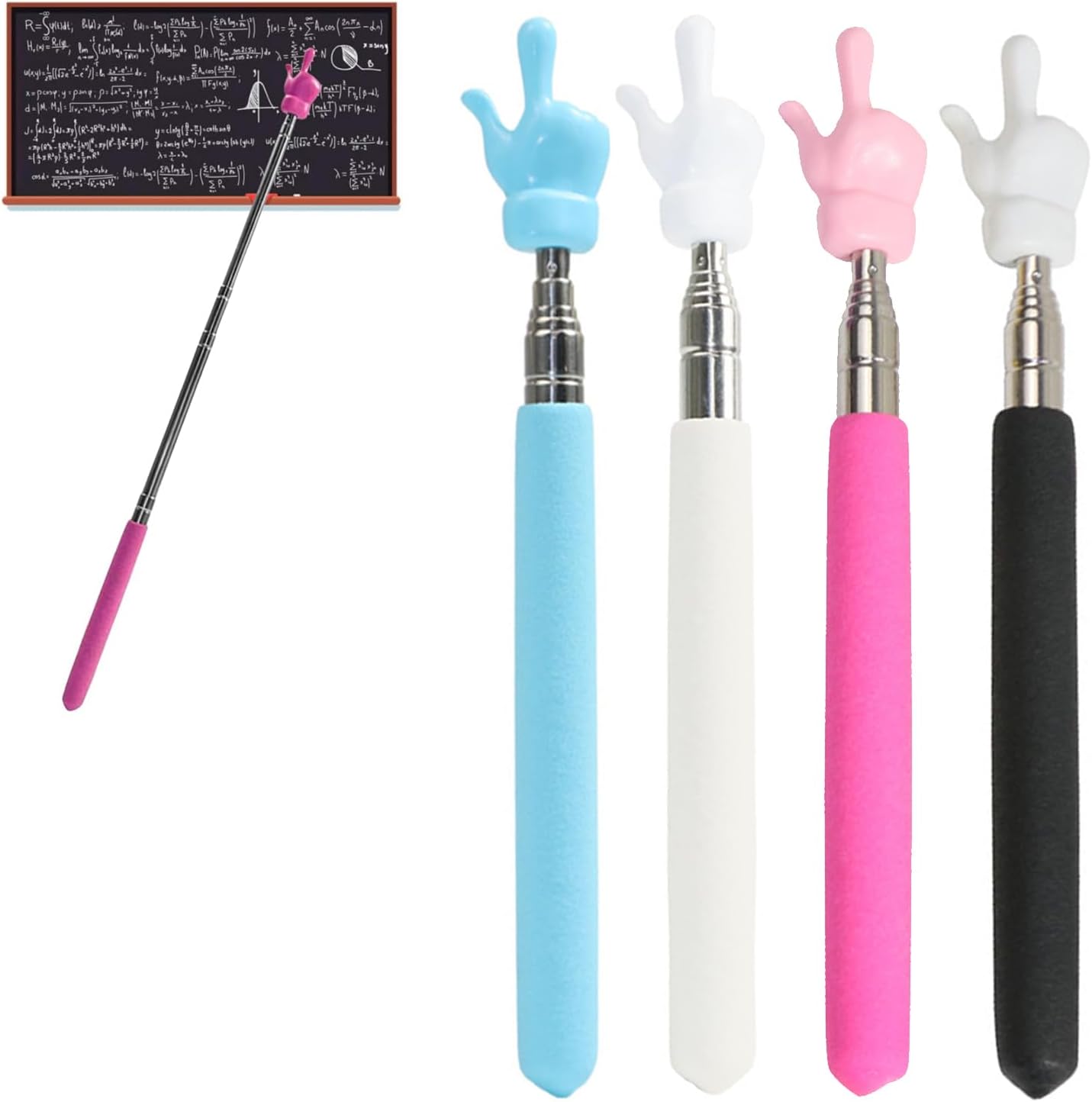 Jidyllic 5-tlg. Teleskop-Zeigestäbe Für Lehrer - Ausziehbar Bis 68cm