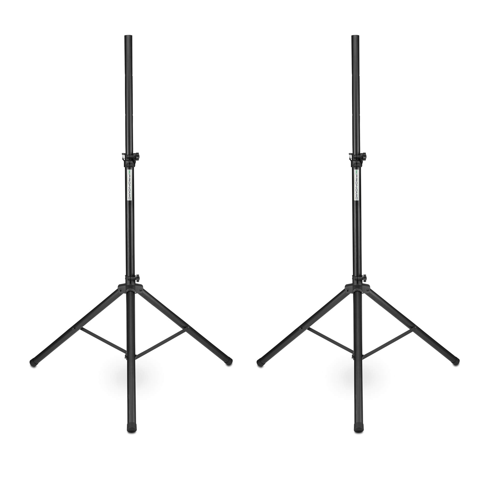 2X Pronomic SPS-1S Pied de Haut-Parleur en Acier - Support de Enceinte, Construction tripode Large et Stable - 120-193 cm - Peut également être utilisé comme Support de fléchettes - Sac Inclus