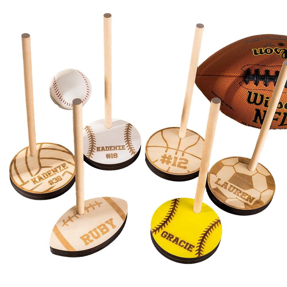 Personalized Football Baseball Ring Stand with Name Softball Basketball Ring Stand Tournament Championship Rings Holder Custom Number Soccer Volleyball Ring Display Stacked Ring Stand