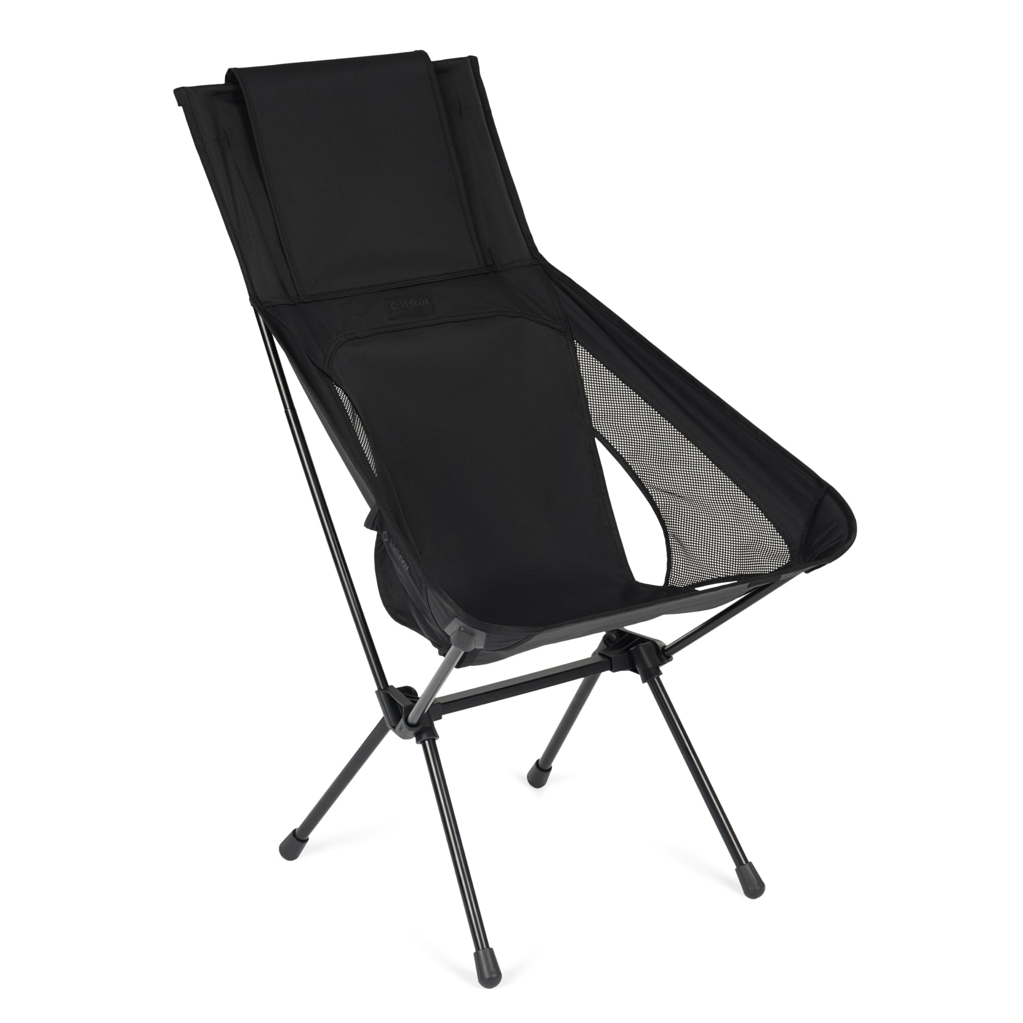 Helinox Sunset Chair (re), Packable Outdoor Furniture, Summer Vacation Holiday Seat, Foldable, Lightweight High-Back Comfort, Sustainable Eco-Friendly Materials, 3.66 lbs(1.6 kg), Blackout Edition